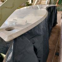 Bancone negoziio con top in marmo di Carrara