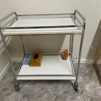 carrello  con ruote legno e acciaio