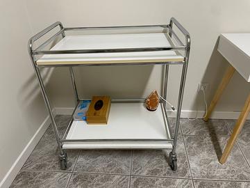 carrello  con ruote legno e acciaio