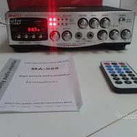 Amplificatore stereo con karaoke e telecomando