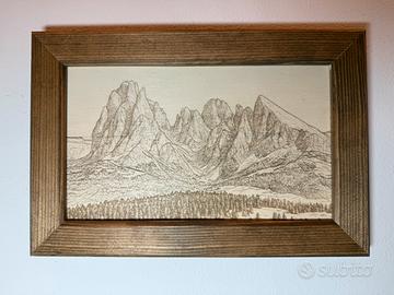 Quadro su legno - Sasso Lungo e Sasso Piatto