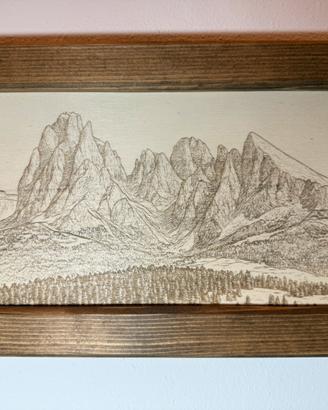 Quadro su legno - Sasso Lungo e Sasso Piatto