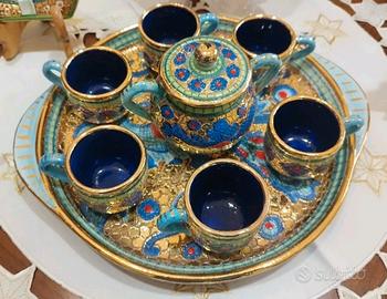 Servizio da caffè stile bizantino maioliche Deruta