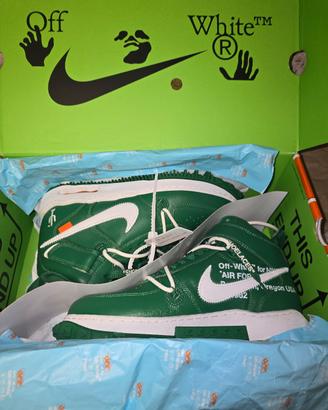 scarpe Nike air force 1 mid off white Green taglia