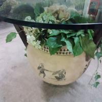 Vaso anfora con vetro in cristallo