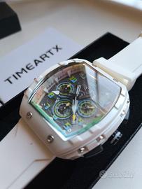 Orologio TIMEARTX Bianco Curvo 3D Nuovo con Cartel
