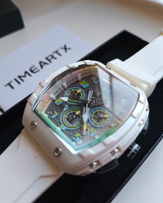 Orologio TIMEARTX Bianco Curvo 3D Nuovo con Cartel