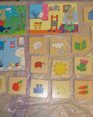 Gioco associazione in legno coniglietto (Mariano)