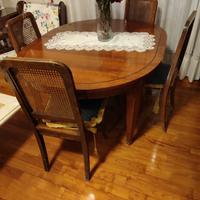Tavolo in ciliegio con 6 sedie Antiquariato
