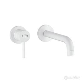 Miscelatore lavabo a muro canna 19 cm bianco opaco