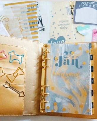 Agenda con anelli color Oro
