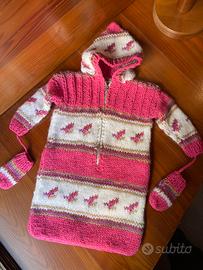 Sacco lana neonato fatto a mano