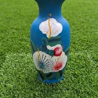 Vaso in ceramica dipinto a mano Blu opaco 