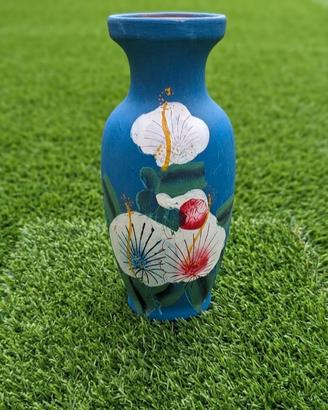 Vaso in ceramica dipinto a mano Blu opaco 