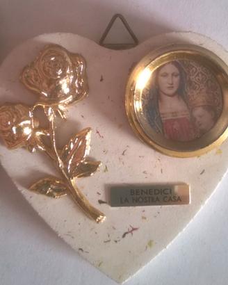 Quadretto Sacro Madonna Benedici La Nostra Casa