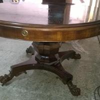Tavolo antico tondo allungabile con prolunghe