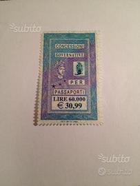 Marca da Bollo per PASSAPORTO