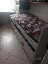 letto singolo con letto estraibile 