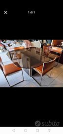 TAVOLO VETRO FUMÈ 135X135