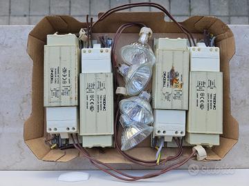 4 trasformatori e 4 lampadine GU 5.3 illuminazione