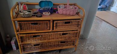 Cassettiera in vimini 