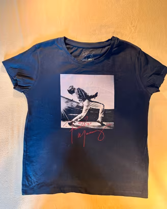 T-shirt Freddie Mercury Queen official merch nera