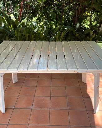 Tavolo da giardino Foppapedretti in legno bianco