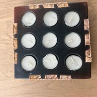 Portacandele etnico in legno