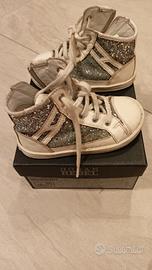 Hogan Rebel bambina bianco/argento glitter 22