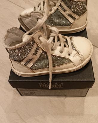 Hogan Rebel bambina bianco/argento glitter 22