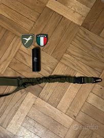 Set Softair: Silenziatore Full metal,Cinghia,Patch