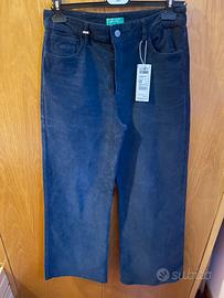 Pantaloni wide leg in velluto Benetton