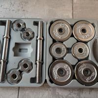 Set manubri Domyos cromati 14 kg con valigetta