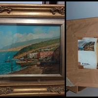 Dipinto Olio su Tavola "Marina Napoletana" -
