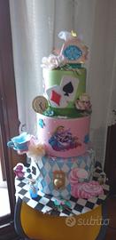 TORTA SCENOGRAFICA  ALICE NEL PARSE DELLE MERAVIGL