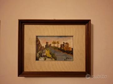 Dipinto a olio su tela/tavola "Paesaggio Roccioso"