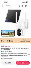 Telecamera SEHMUA 4G LTE 2K con Pannello Solare