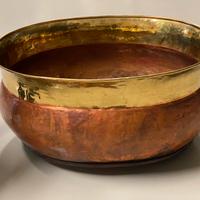 Porta vaso in radica e ottone