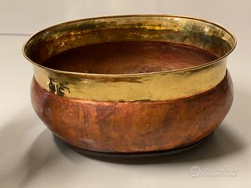 Porta vaso in radica e ottone