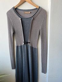 Abito lana bicolor grigio/tortora
