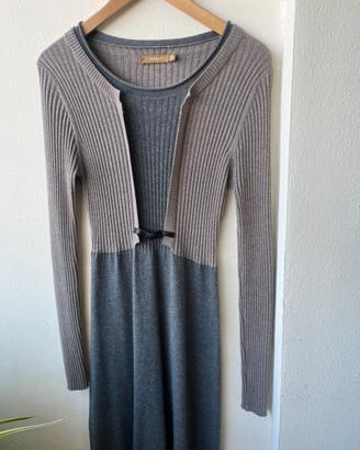 Abito lana bicolor grigio/tortora