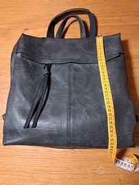 Borsa zaino/tracolla grigia “Tommasini” ecopelle