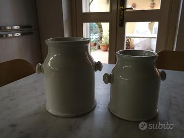 COPPIA VASI ANNI 80 CERAMICA BIANCA