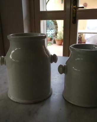 COPPIA VASI ANNI 80 CERAMICA BIANCA