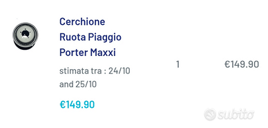 Cerchio nuovo piaggio porter maxxi
