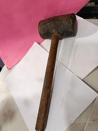 Martello Legno Massello Antico Da Restauro Falegna