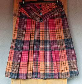 Gonna midi fantasia quadretti vintage