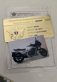 honda vf1000f anno 85  targa oro 