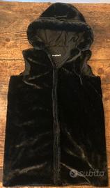 Gilet pelo Desigual nero con cappuccio M