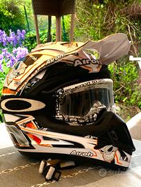 Casco motocross Airoh + mascherina Oakley